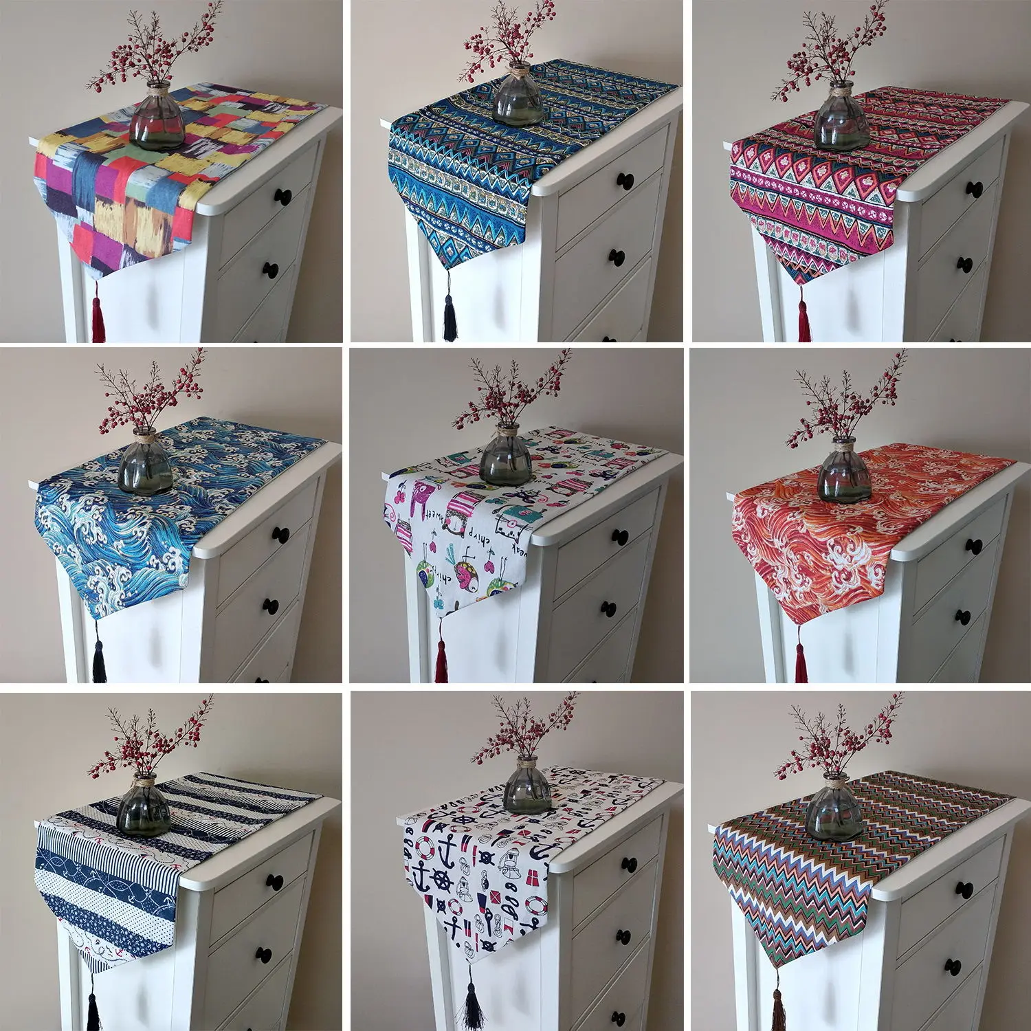 

Cotton Linen Nordic Table Runner Small Fresh Cartoon Tablecloth Modern Minimalist INS Coffee Table Cloth TV Cabinet Cloth