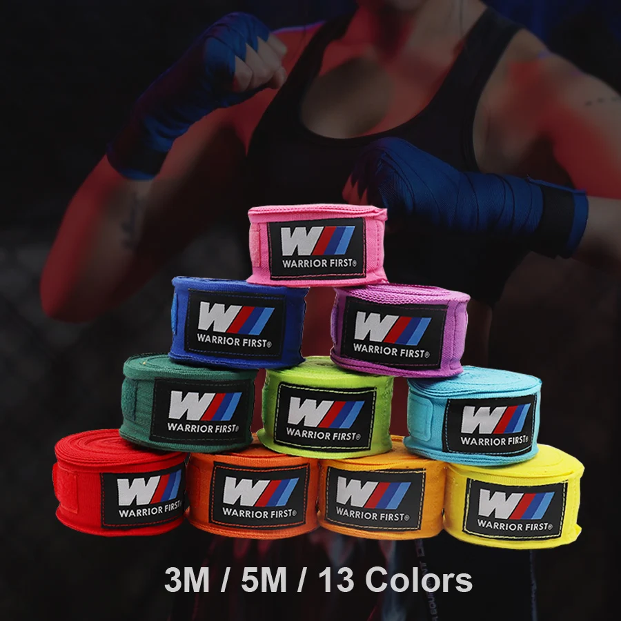 2pcs Boxing Bandage Wrist Wraps Polyester Cotton Sports Strap Sanda Kick Boxing MMA Hand Gloves Wraps 3/5M Tie Hands