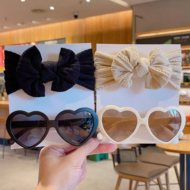 2 шт./комплект детские мягкие солнцезащитные очки с бантом