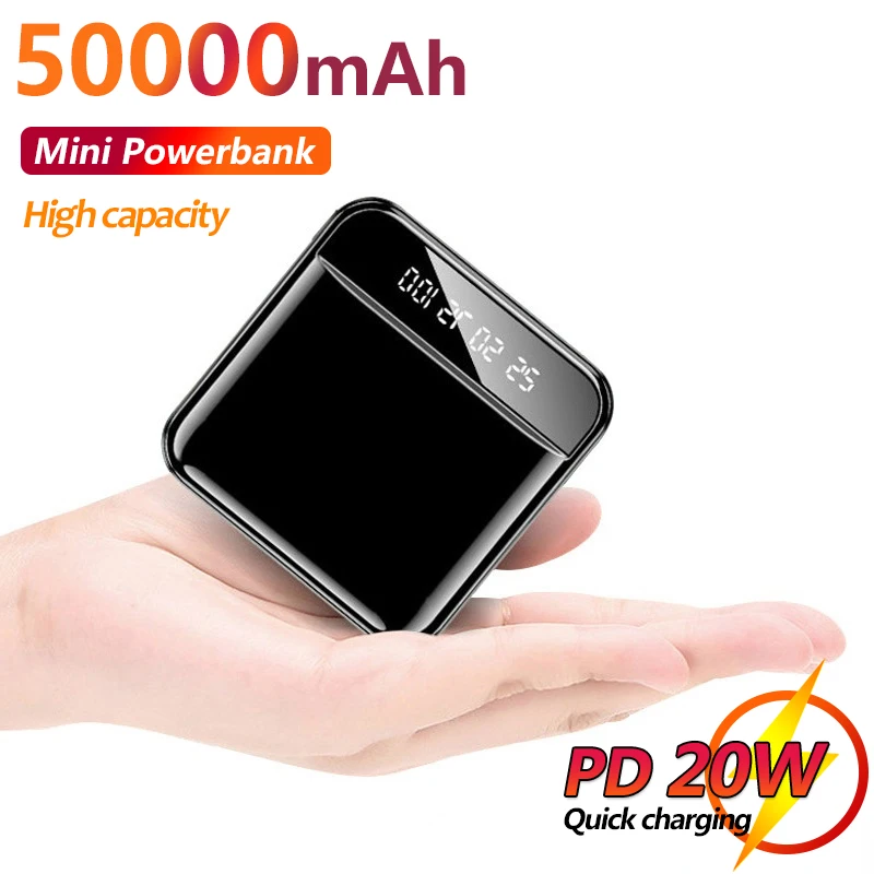

PD 20W Fast Charging 50000mAh Portable Power Bank with Flashlight Digital Display External Battery Charge For Xiaomi IPhone
