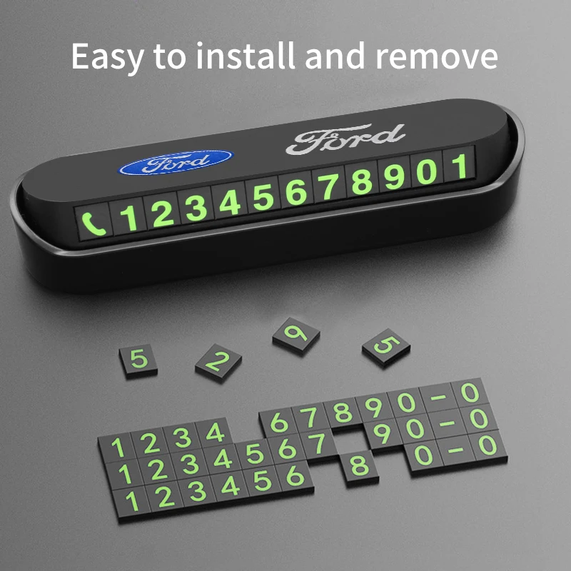 

Car Styling Temporary Parking Card Phone Number Card Plate Accessories Sticker For Ford FOCUS 2 Mustang Raptor Mondeo Fiesta MK3