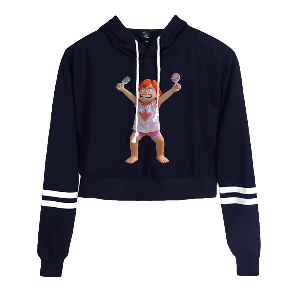 

The Wheel of Time 2022 Spring and Autumn New Women's Navel Sexy Hooded Sweater Fashion Trend Printing Loose Pullover Clothing