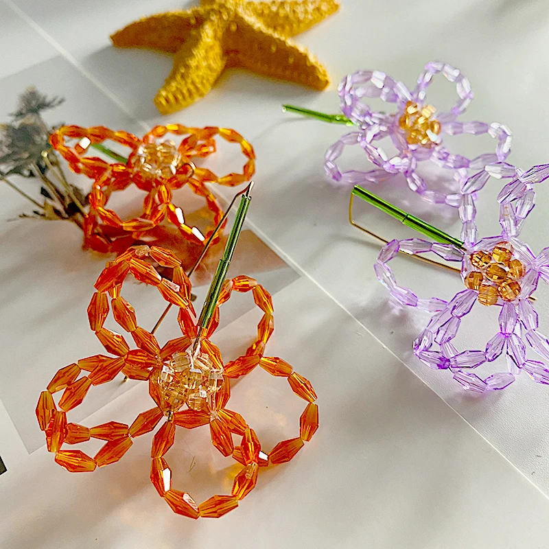 

Best Lady ZA 2022 Summer Beaded Flower Dangle Earrings for Women Exaggerated Handwoven Glass Crystal Drop Earrings Jewelry
