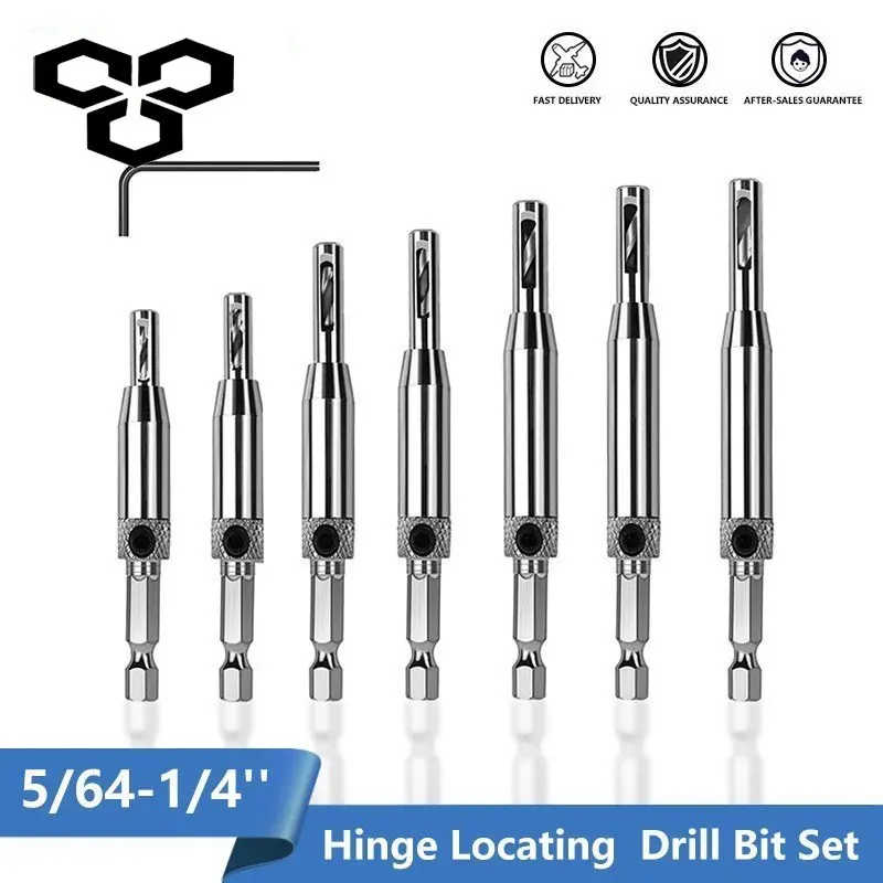 

1 Set Self Centering Hinge Drill Bit Door Cabinet Hinge Locating Hole Cutter Woodworking Tool HSS Center Drill Bit 5/64-1/4