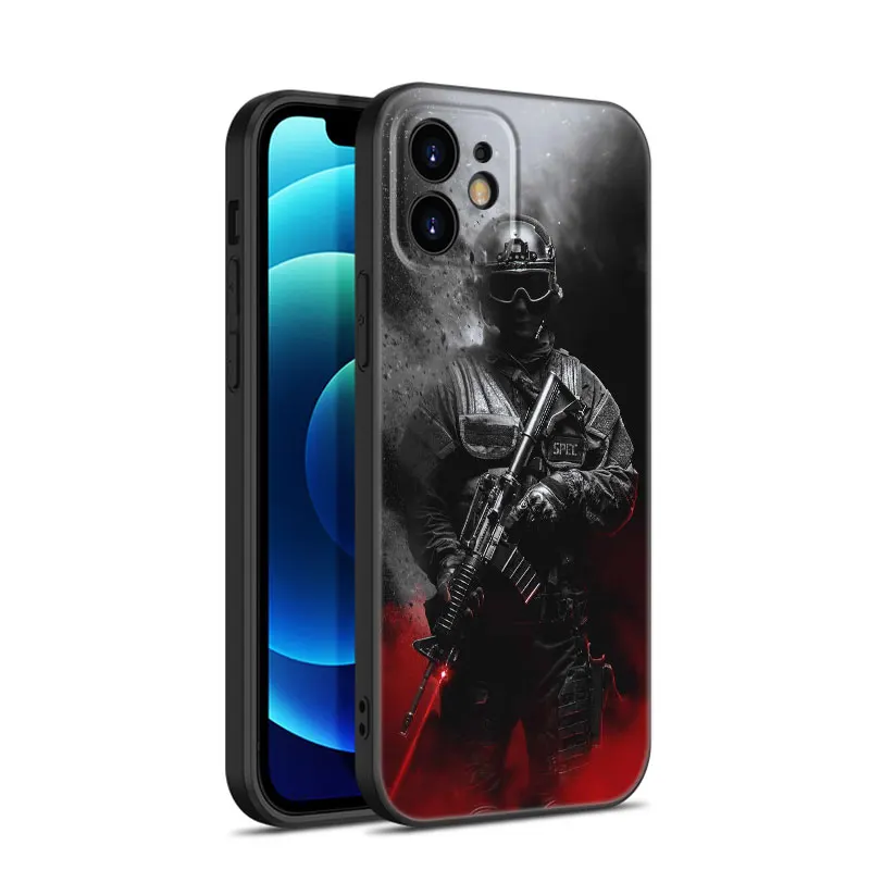 Современный армейский чехол для Apple iPhone 12 13 Mini 11 14 Pro XS Max 6S 6 7 8 Plus 5S X XR SE 2020 2022 мягкий