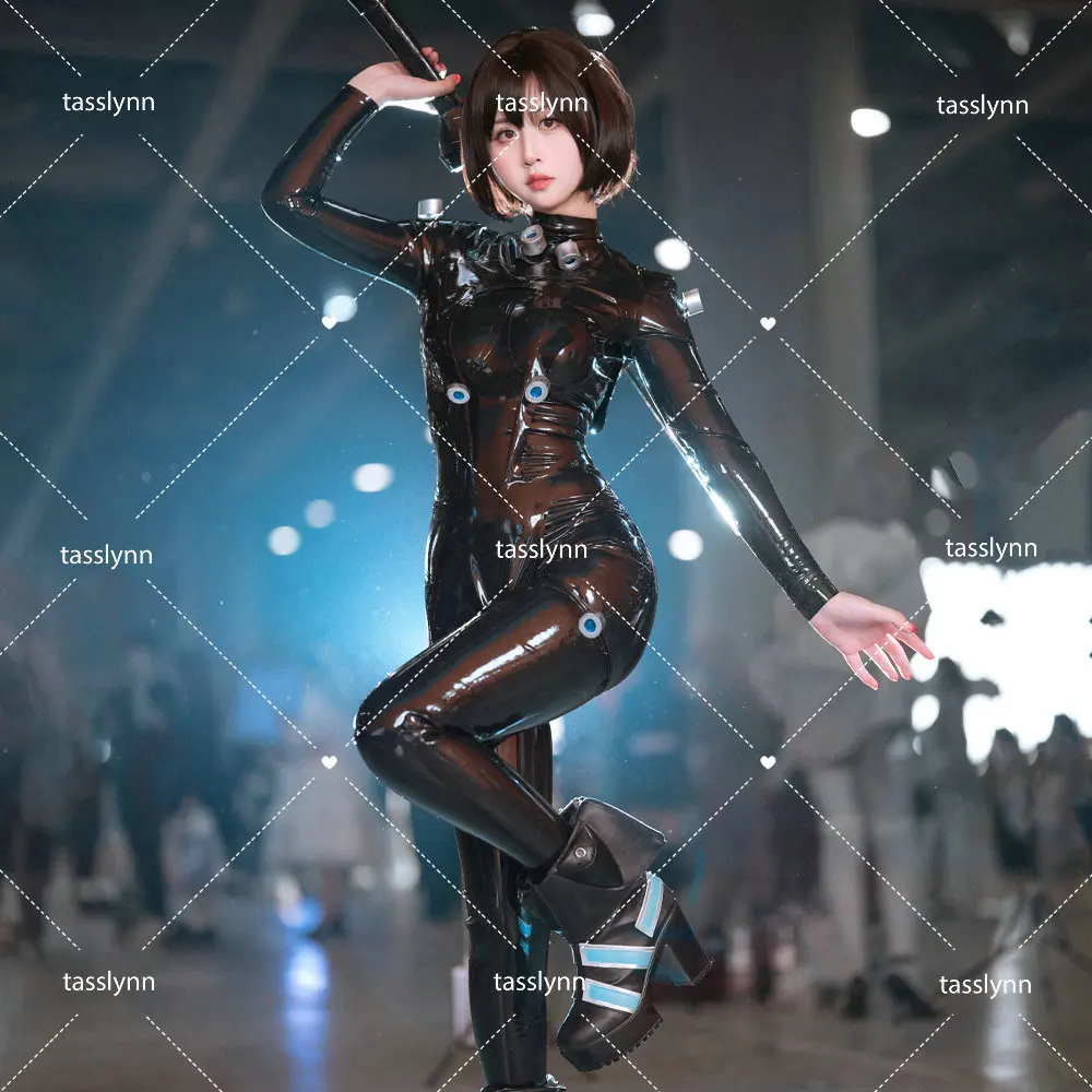 Костюм для косплея GANTZ Shimohira Reika, костюмы, женский черный латексный комбинезон, наряды на Хэллоуин, латексные Комбинезоны и ромперы Костюм для косплея GANTZ Shimohira Reika, костюмы, женский черный латексный комбинезон, наряды на Хэллоуин, латексные Комбинезоны и ромперы