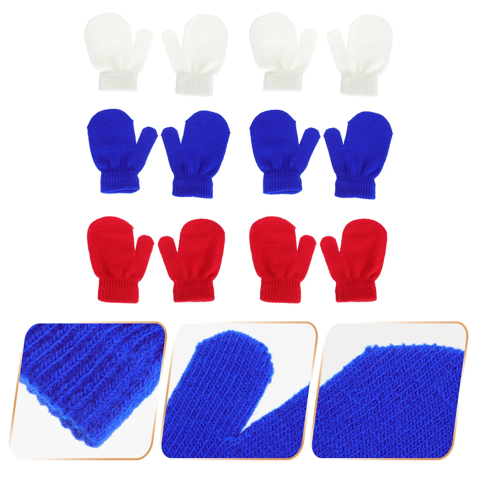 

6 Pairs Newborn Hand Mittens Toddler Warm Mittens Hand Kids Knitted Mittens Kids Christmas Dress Gifts