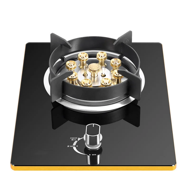 Toughened glass gas stove nine chamber FLASH STOVE household gas stove kitchen FLASH STOVE single stove compact body