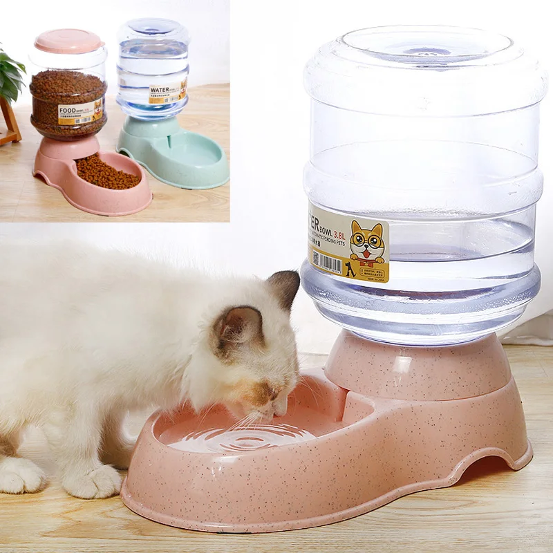 

Wheat Straw Large-capacity 3.8L Pet Feeder Automatic Water Feeding Dog Bowl Pet Bowl Pet Supplies