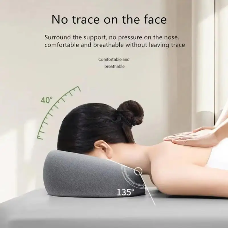 Soft Milk Silk Face Down Pillow Massage Cradle Cushion U Shaped Pillows Head Rest Support