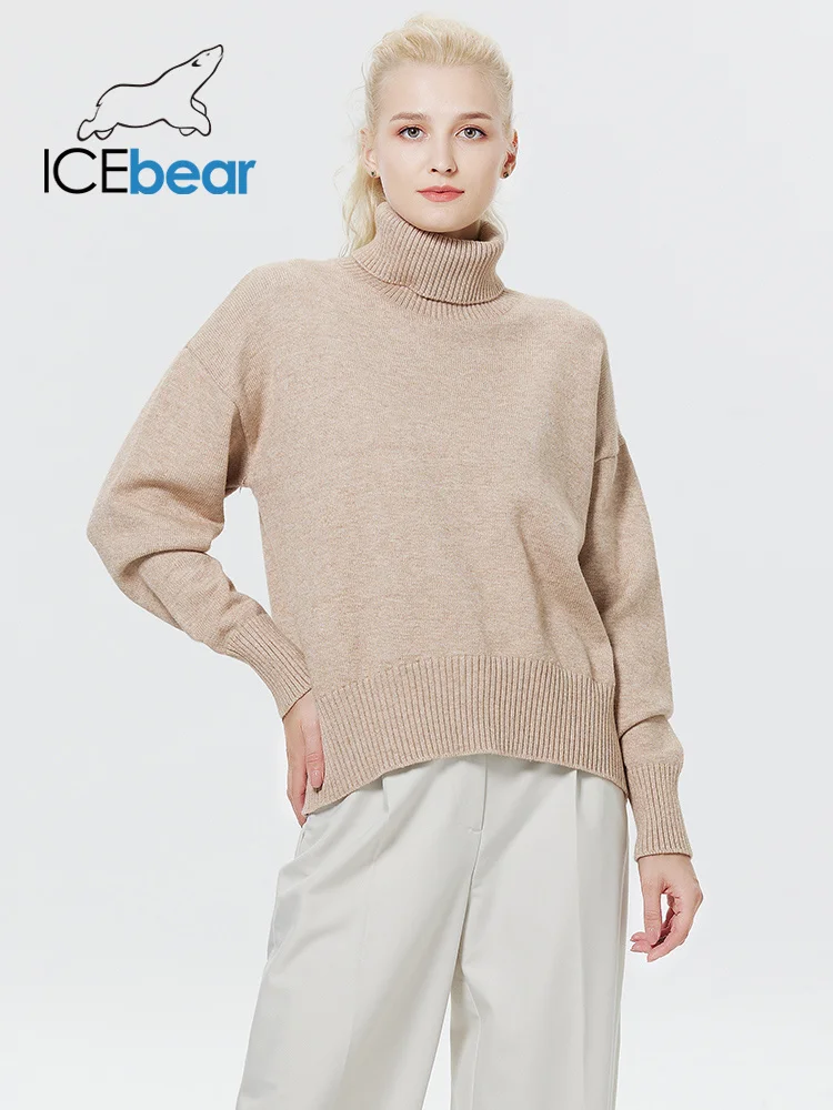 

ICEbear 2022 New Women Turtleneck Sweater Female Pullovers Soft Warm Jumper Basic New Knitted Tops Autumn Winter 2022AW003