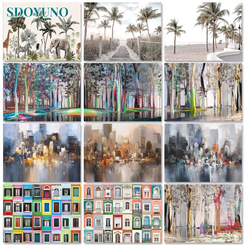 

SDOYUNO 60x75cm Paint by numbers For Adults Canvas painting Scenery DIY Painting by numbers Handicraft Handiwork Art Home decor
