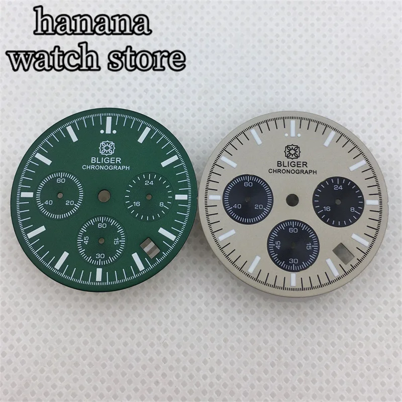 Циферблат BLIGER/без логотипа VK63 31 5 мм кварцевый механизм циферблат черный белый