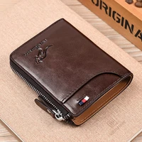 kangaroo credit card holder case rfid blocking vintage business anti theft clutch short mens leather wallet large capacity