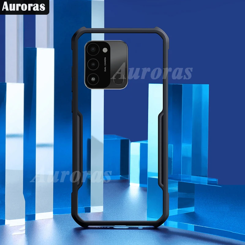 Чехол Auroras для Tecno Spark 8C противоударный чехол блестящий прозрачный с мягкой рамкой