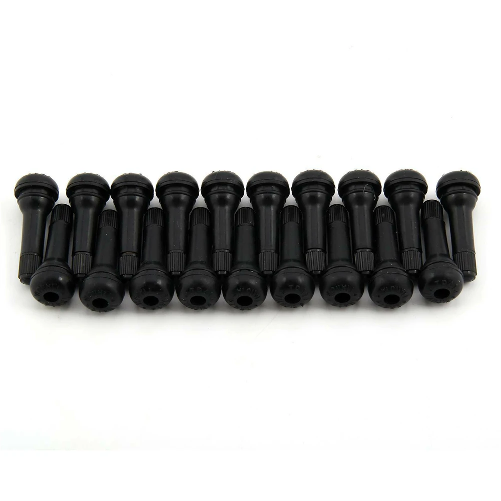 

10/20/50/100PCS Universal TR414 Snap-In Black Rubber Tubeless Tire Valve Stems Short Rod For Cars Trucks And Motorcycles
