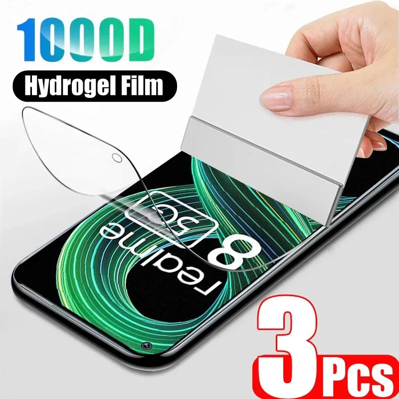 

3PCS Full Cover Hydrogel Film For Realme 7 8 9 Pro 8S 7i 8i 9i Screen Protector For Realme 6 5 Pro 6i 5i 6S 5S Protective Film