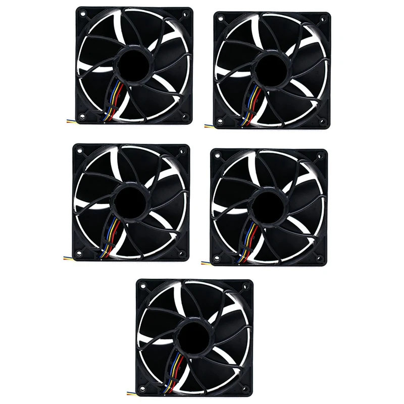 

5PCS 6500RPM Computer CPU Cooling Fan 4-Pin Connector 12V/1.85A PWM Temperature Control For Antminer Bitmain S7 S9