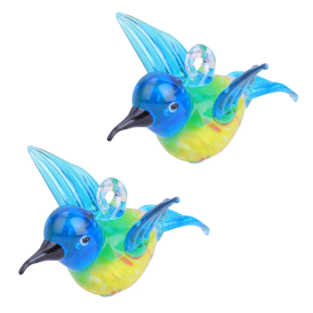 

2Pcs Crystal Bird Figurine Crystal Hummingbird Statue Crystal Hummingbird Figurines Glass Hummingbird Sculpture
