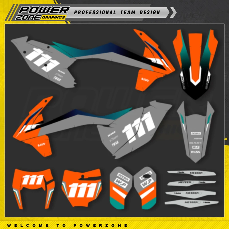 PowerZone пользовательские графические фоны для команды набор наклеек KTM SX SXF MX 16-18 EXC