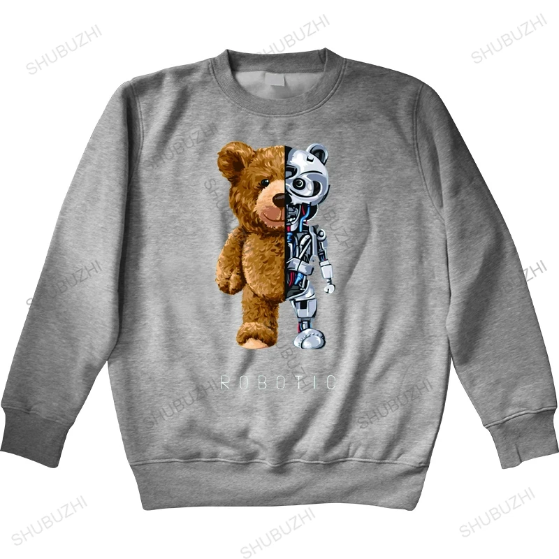 

Новая забавная Толстовка робот-мишка тедди, свитшот с роботизированным мишкой, повседневная одежда, мужская модная одежда, хлопковая толстовка с капюшоном, Топ