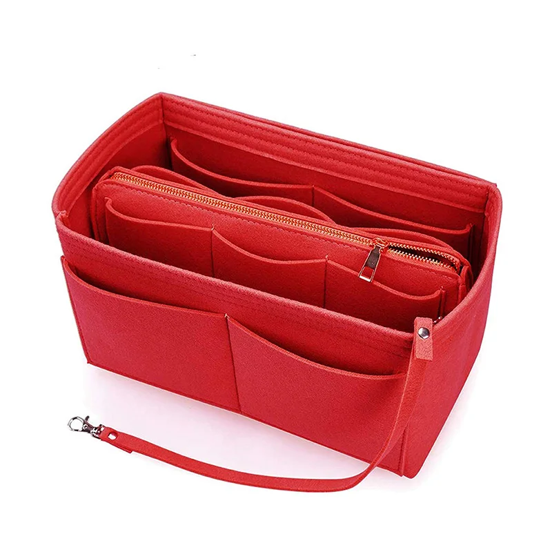 

Многофункциональная вместительная сумка для хранения косметики, сумка-вкладыш из войлочной ткани, дорожный Органайзер-вкладыш, сумка в сумку, женская косметичка