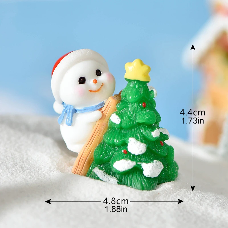 

Рождественское полимерное настольное украшение, микро-ландшафт, снеговик, Санта-Клаус, маленькая мини-елка, семейный Декор