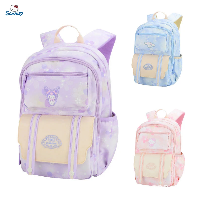 

New Sanrio Kawaii Cinnamoroll Schoolbag Primary School Girls Cartoon Anime Lightweight Protection Shoulder Backpack Kids Gifts