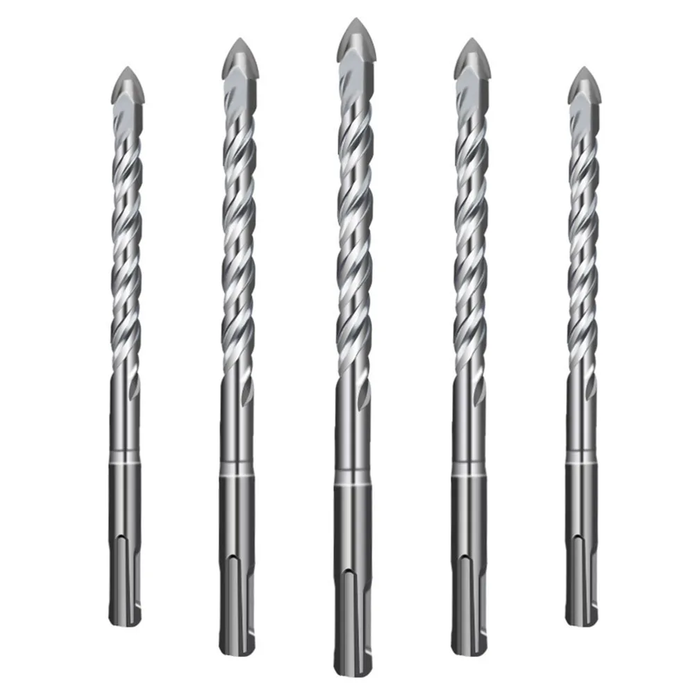 

5pcs SDS Plus Shank Drill Bits With 2 Cutting Edges Triangular Drill For Ceramic Stone Granite Tiles Alloy Steel Drilling Bits