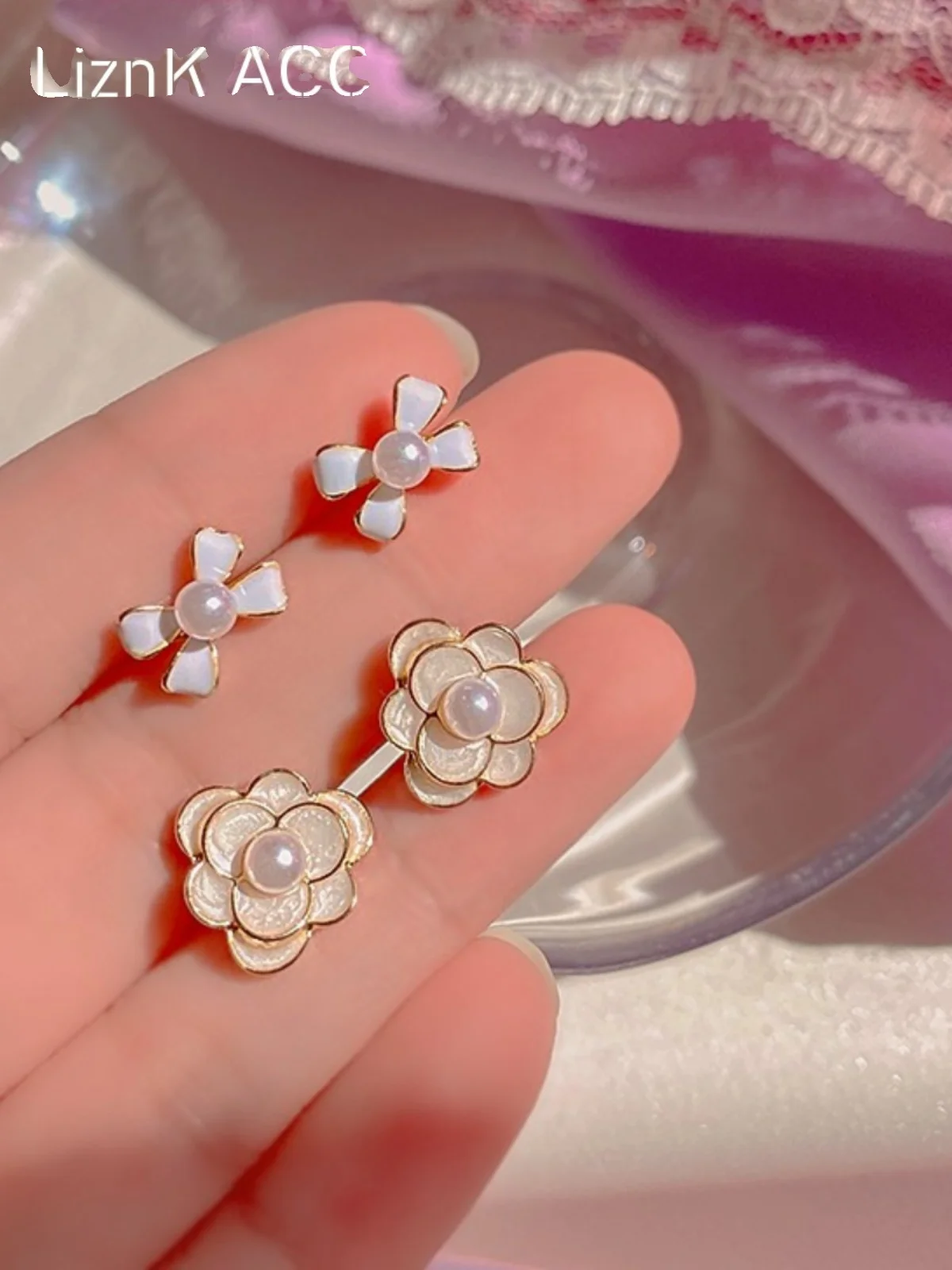 Серьги с камелией женские дизайнерские высококачественные легкие роскошные