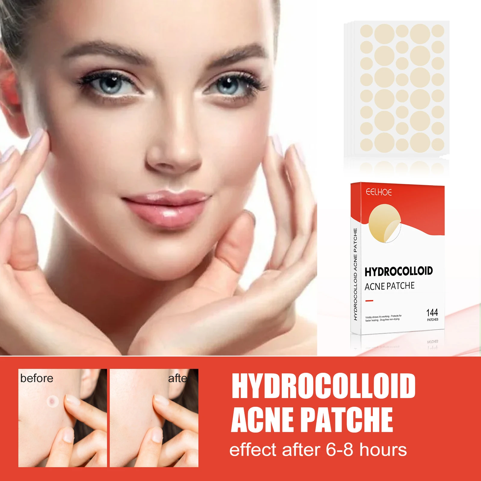 

144Pcs Facial Acne Patch Effective Invisible Pimple Spot Patches Makeup Acne Muscle Repair Stickers Waterproof Breathable Patch
