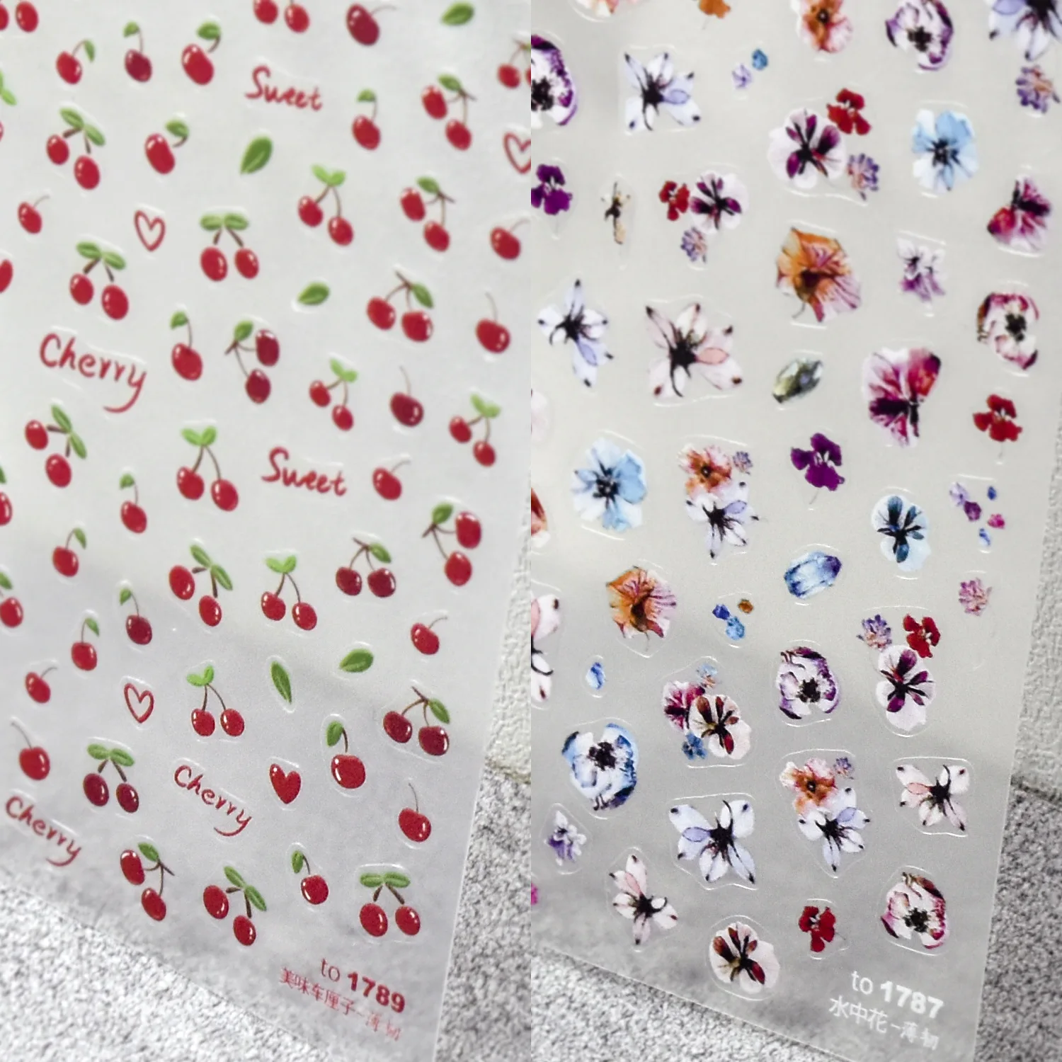 

Лидер продаж в Корейском стиле Ins, тонкие и прочные 5D наклейки для маникюра с изображением вкусных вишенок, наклейки для ногтей своими рукам...