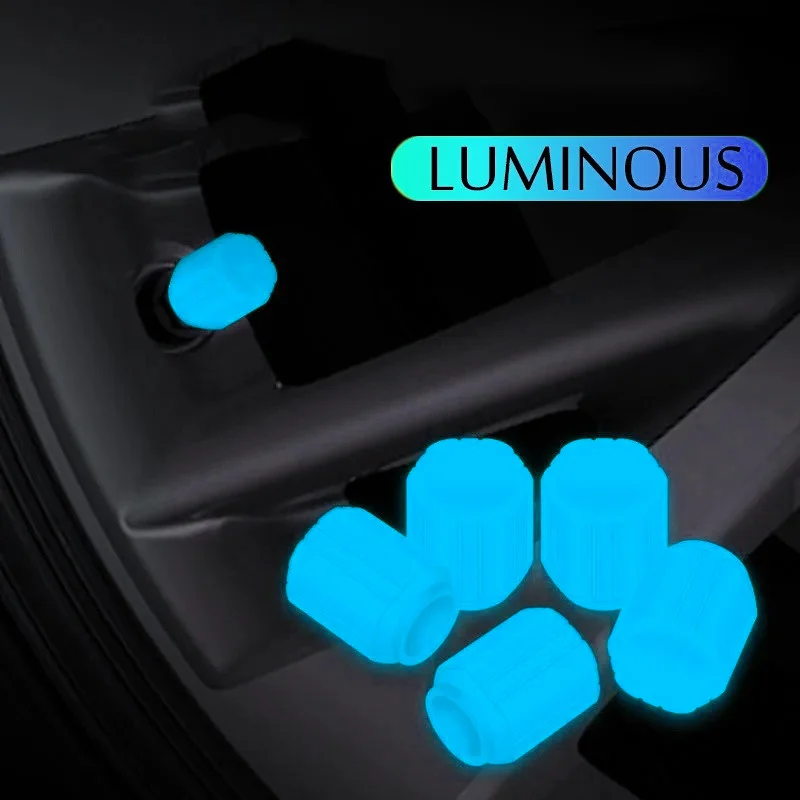 

Universal Blue/green Tire Luminous Valve Caps Car Motorcycle Bike Tyre Hub Decoration Dustproof Nozzles Cover Tire Accessories