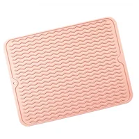 1pc Drying Heat Insulation Soft Rubber Dishes Protector Sink Mat Table Kitchen Home Anti Slip Drying Dishes Drain Mat Foldable