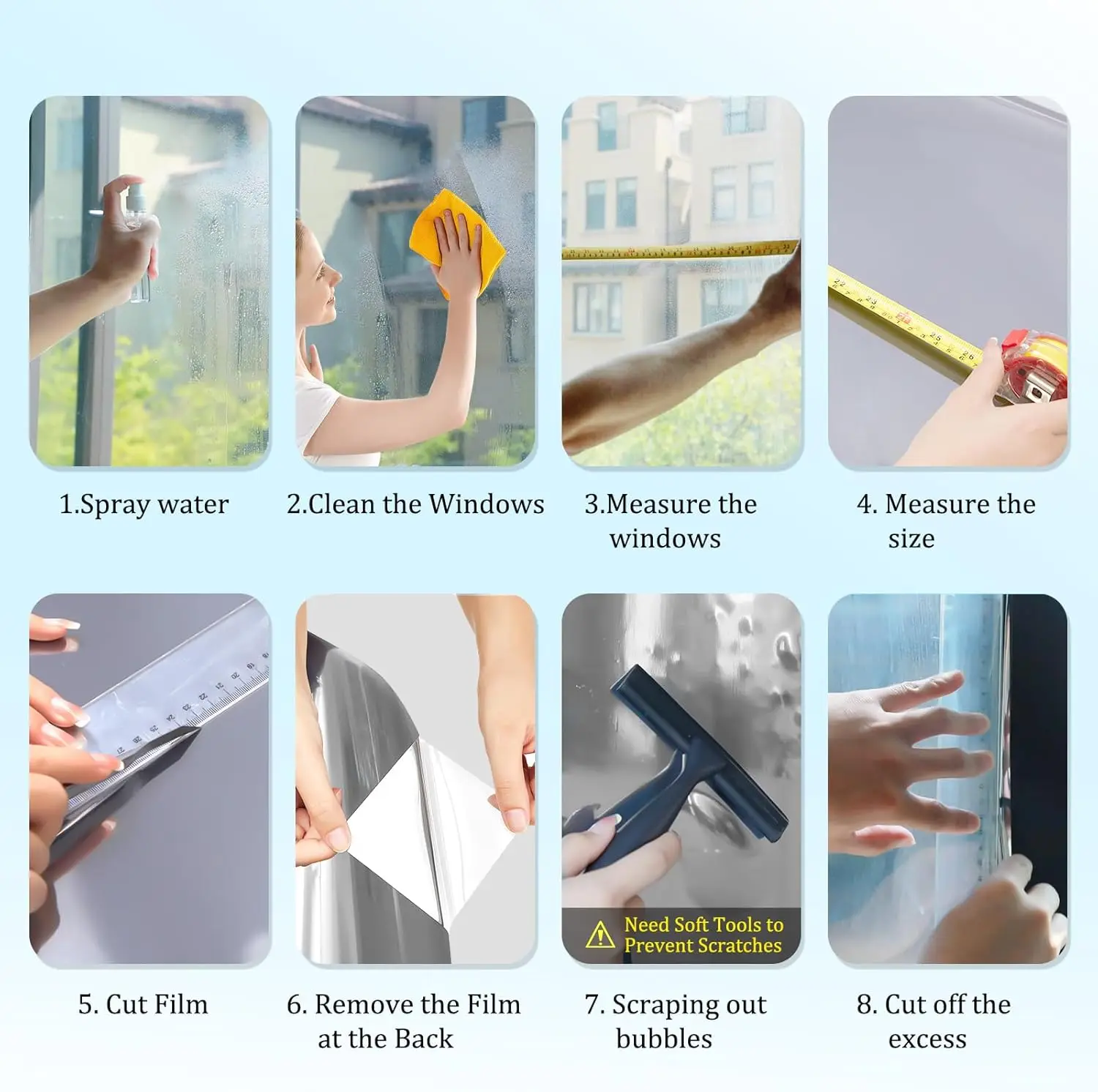 Односторонняя оконная пленка дневной зеркальный эффект светоотражающая