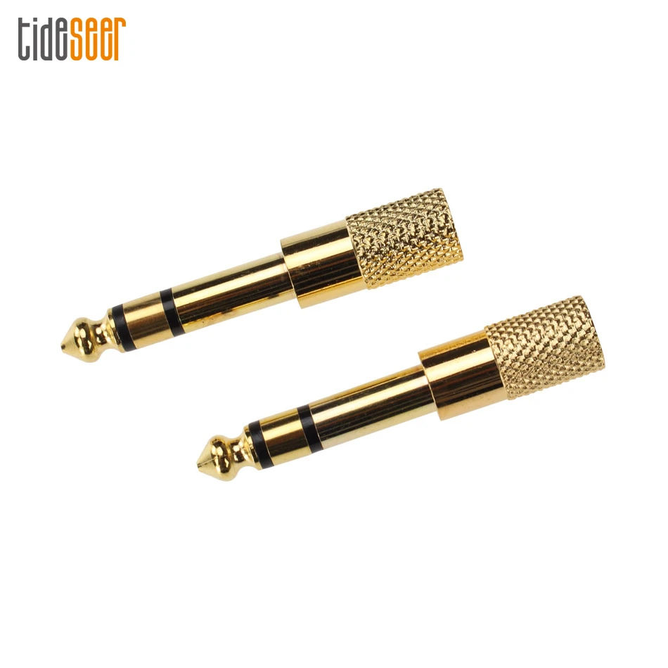 

300pcs 6.35mm Male To 3.5mm Female Audio Converters Connectors 6.35 to 3.5 Jack Headphone Adapter Connector Stereo Plug