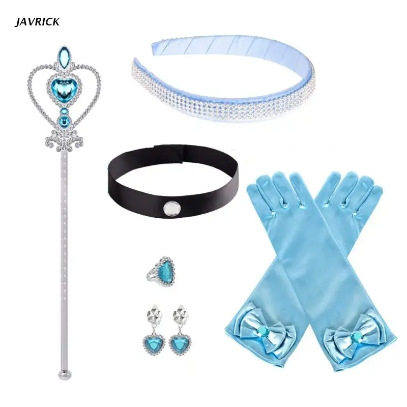 

Комплект украшений принцессы, наряд, игрушечный набор для вечерние, праздничный набор, корона, перчатки, палочка, набор