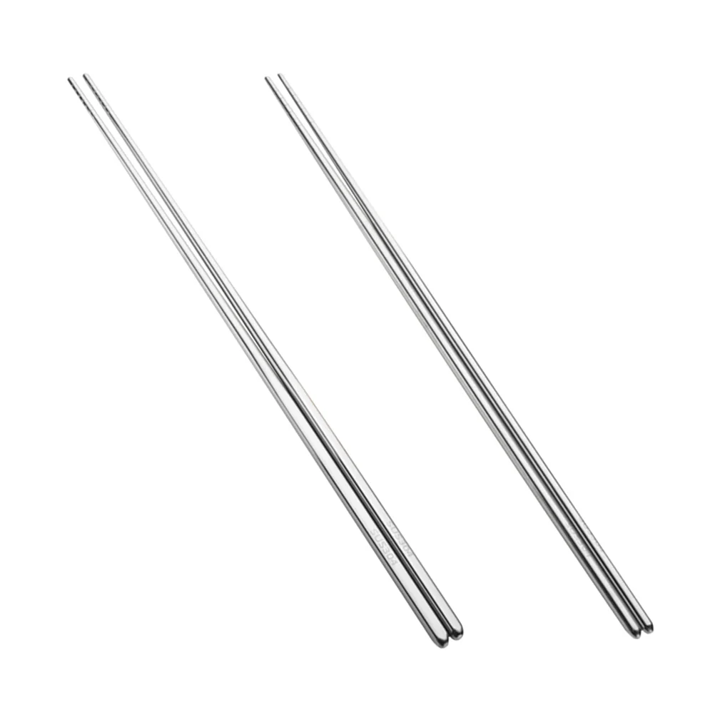 

2 Pairs of Stainless Steel Long Chopsticks Kitchen Noodles Frying Hot Pot Chopsticks