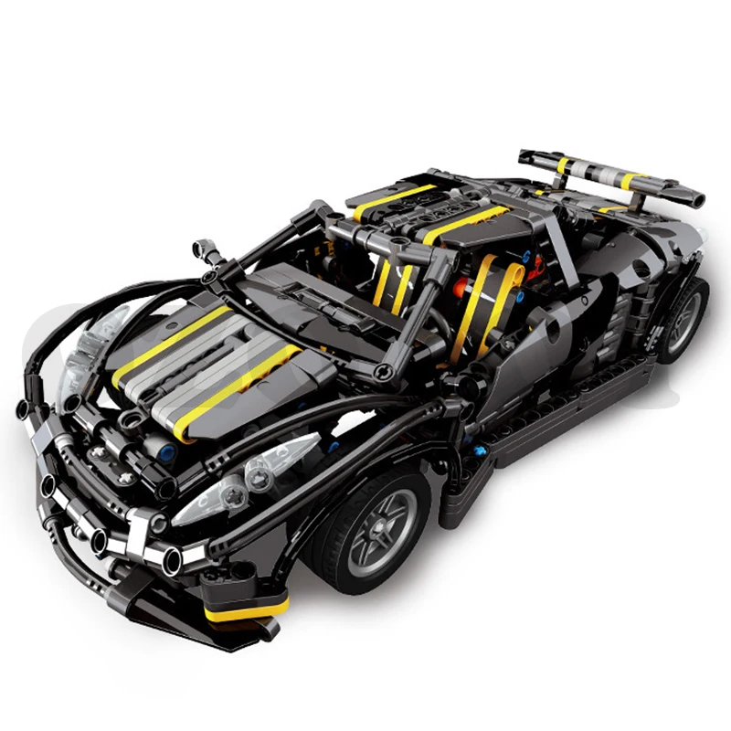 

1177 шт. XB07002 MOC Series 07002, черный спортивный автомобиль, детский Интеллектуальный маленький суперкар, будущее, фотоигрушка, подарок