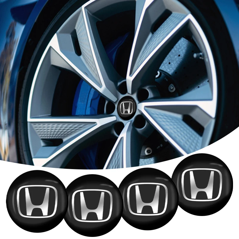 

4pcs 56mm Car Wheel Hub Stickers Center Cap Emblem Badge Decal for Honda CRV Civic 10th 9th 8th 7th Gen 10 9 8 7 2006 2007 2008