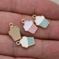 10pcs gold color ice cream cake charm pendants for bracelet jewelry accessories making earrings diy handmade
