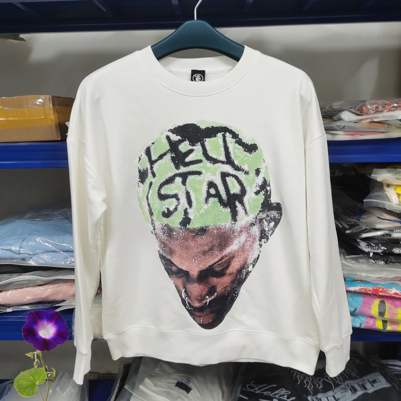 

Daily Casual Hellstar Hoodies High Quality Printed Crewneck Pullover Men Women Loose Hooded Sweatshirts Real Life Photo Video