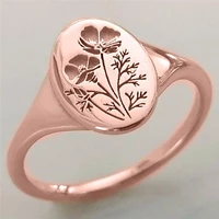 trendy 3 color gesang flower metal rings for women engagement party wedding jewelry hand accessories size 5 11