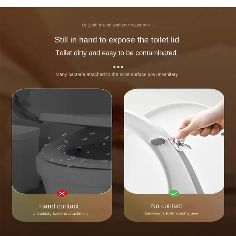 lot Multifunctional Portable Toilet Seat Lifter Bathroom Non-dirty Hand Flip Artifact Door Drawer Puller