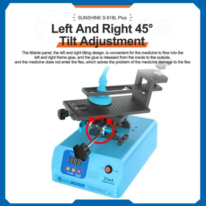 Sunshine S-918L Plus Pro Сепаратор обогрева экрана Средняя рамка для удаления клея на 360° °