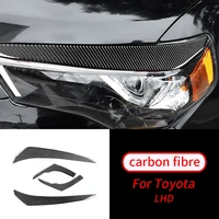 for toyota 4runner 2010 2020 4pcs real carbon fiber headlight eyebrow eyelid sticker trim car interior accessories