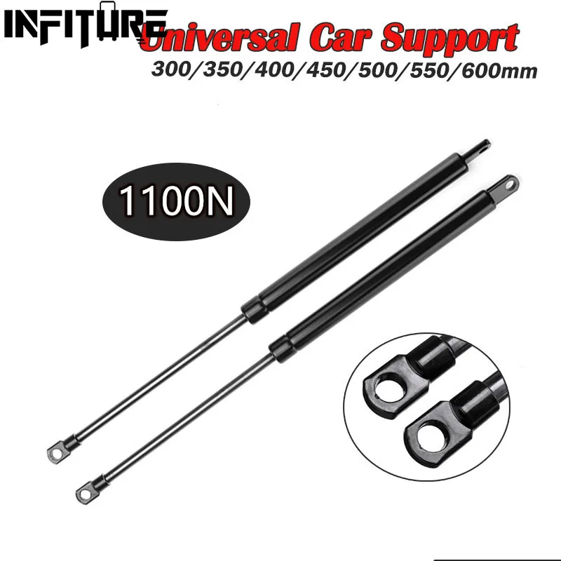1100N 2pcs 300-600mm Car Gas Struts Bonnet Hood Trunk Tailgate Shock Lift Strut Support Bar Gas Spring Bus Bed Truck Boat Window