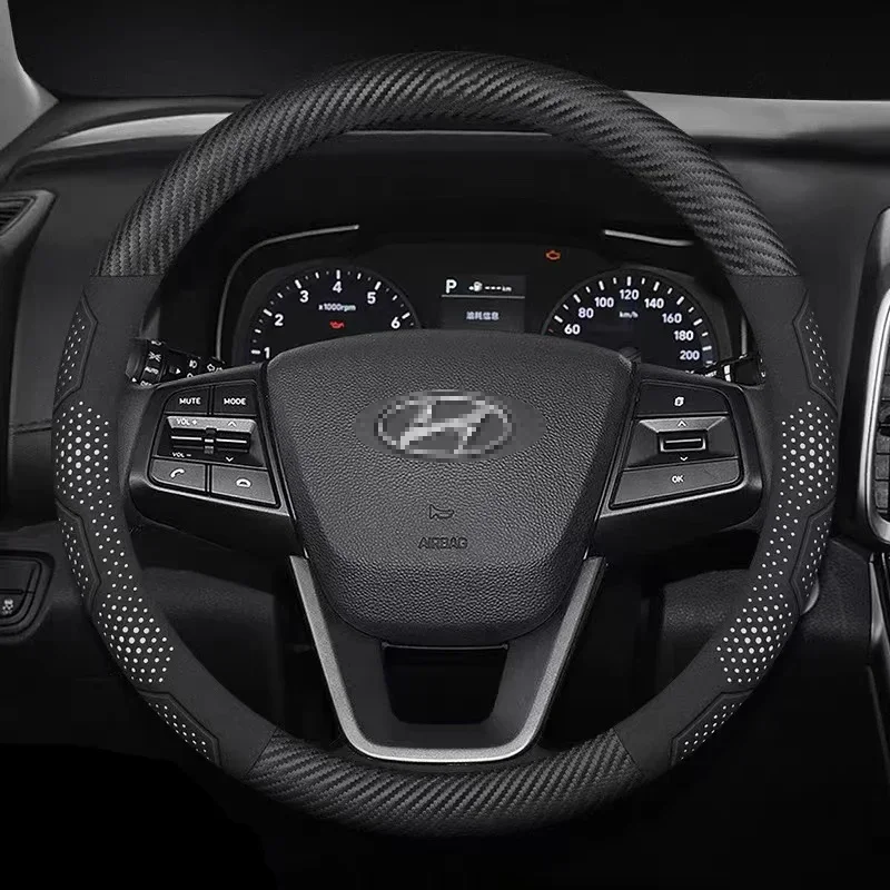 Чехол на руль автомобиля для Hyundai i10 i20 i30 i40 ix25 ix35 ix55 Tucson Palisade Kona Santa-fe Getz IONIQ Sonata Solaris