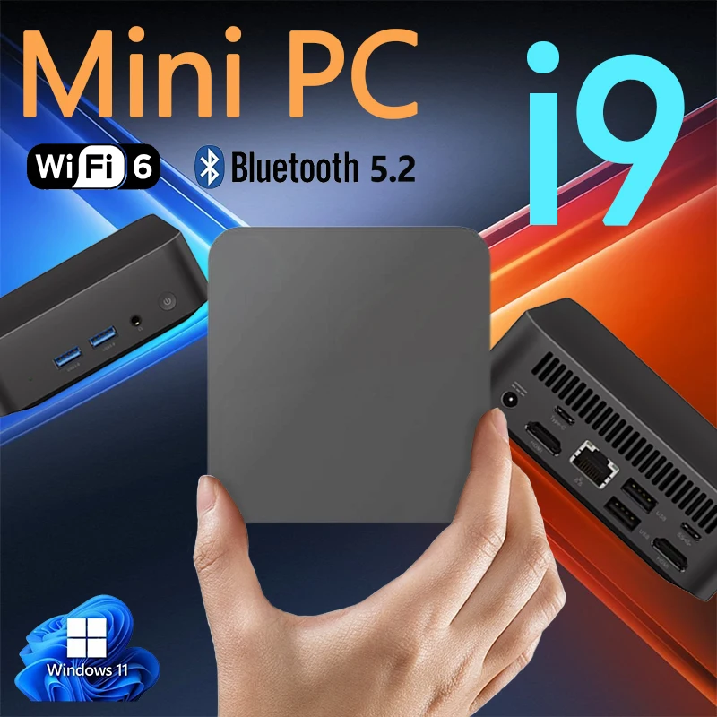 Фото Портативный мини-ПК Windows 11 Core i9 8950HK Настольный компьютер 16 ГБ LPDDR4 1 ТБ/2 ТБ M.2 SSD WIFI6 BT5.2 Ультрамаленький карманный ПК геймер №2