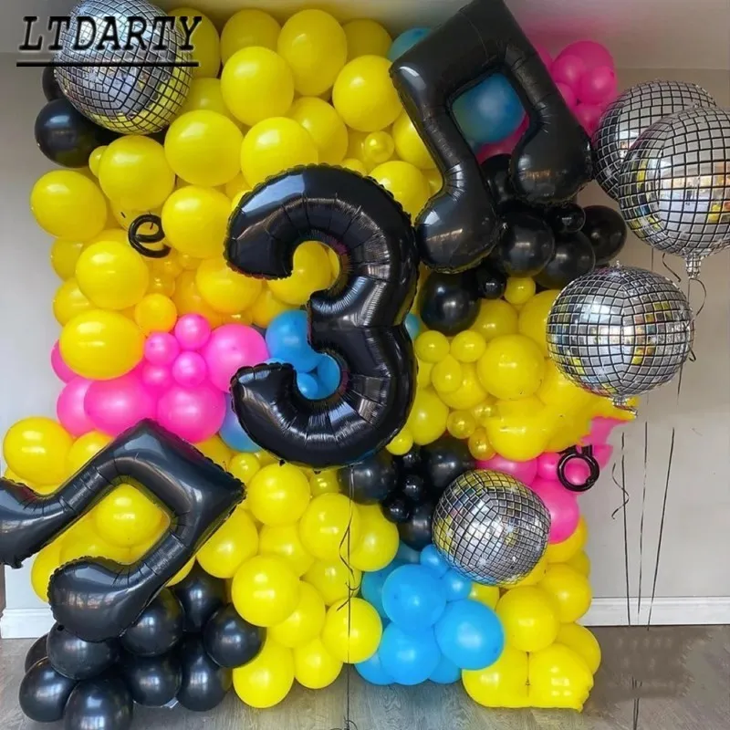 Музыкальный воздушный шар гирлянда арочный комплект для дискотеки желтый черный